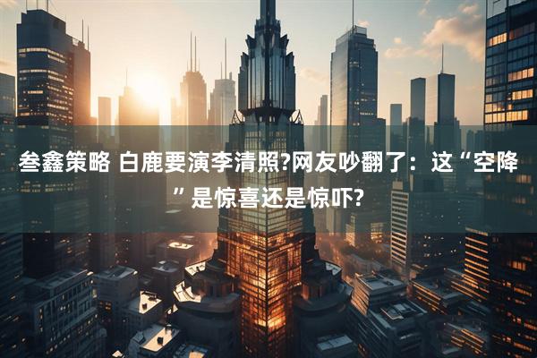 叁鑫策略 白鹿要演李清照?网友吵翻了：这“空降”是惊喜还是惊吓?